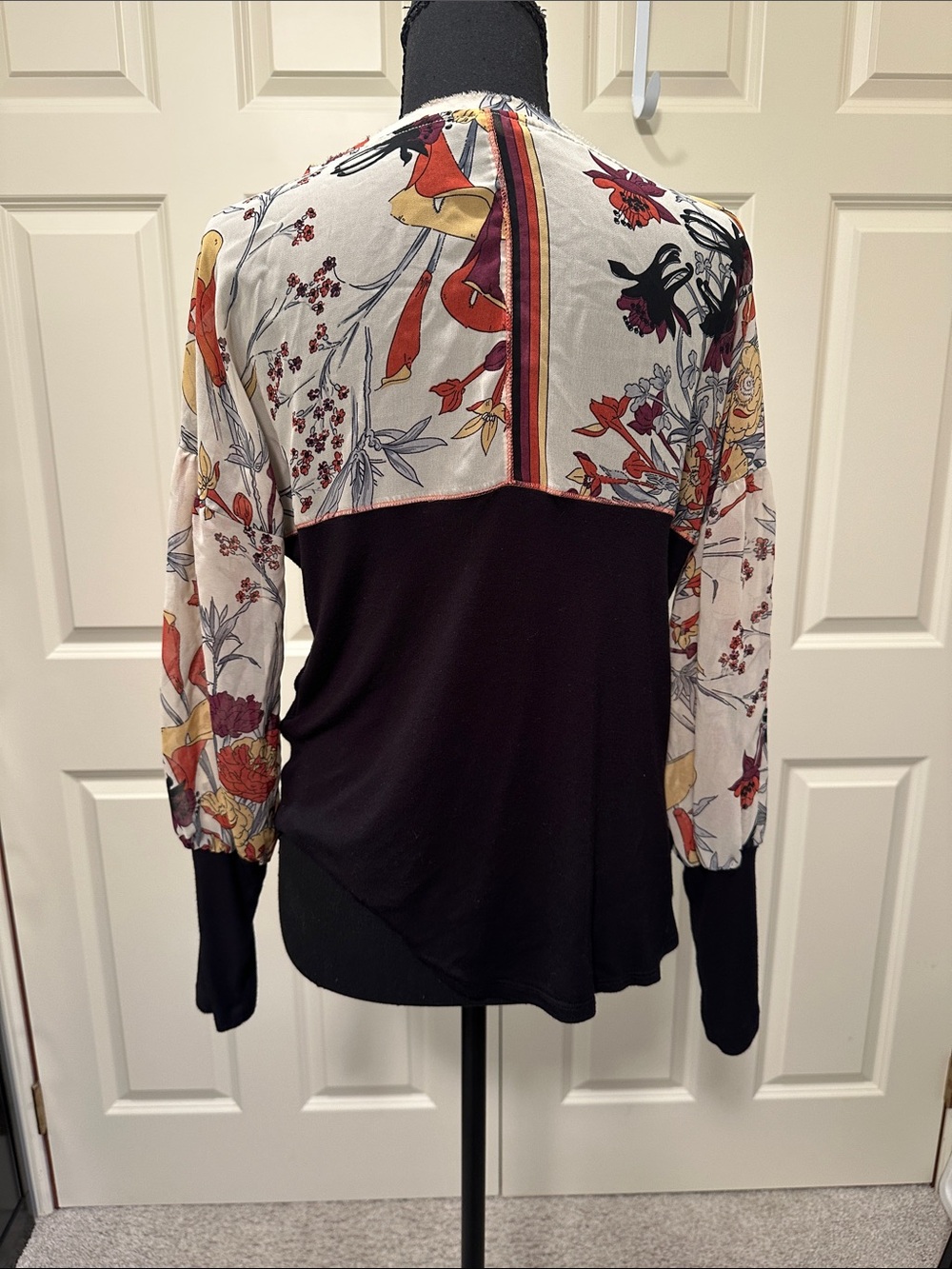 Tiny from Anthropologie Black Floral-Accent Balloon Sleeve Blouse - Picture 5 of 10